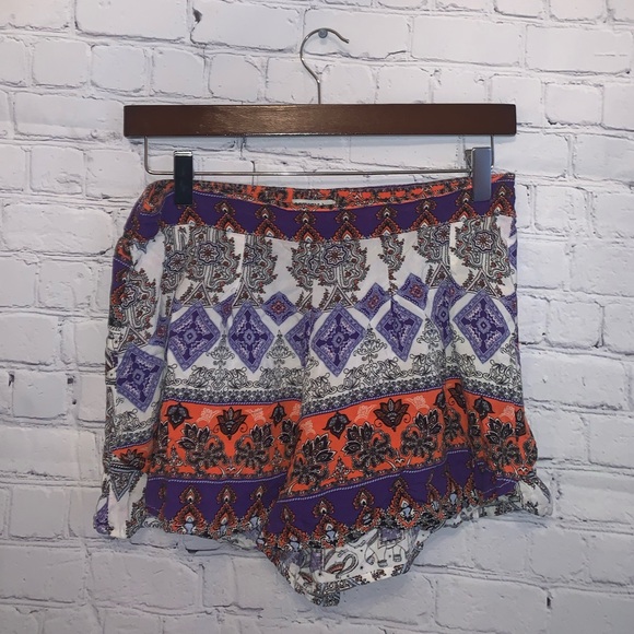 harmony + HAVOC Pants - Harmony + HAVOC Orange & Blue High Waist shorts M